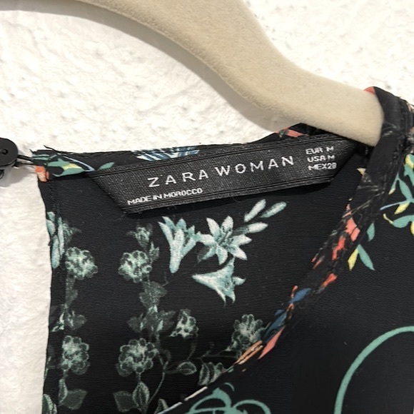 Zara black floral dress M - Picture 6 of 7